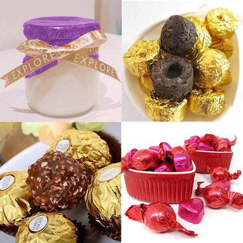 700 Pcs Foil Candy Wrappers, Chocolate Wraps - Square Aluminum Foil Paper for Caramel Candy Packaging, Decoration (4x4 inches)...