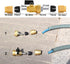 Garden Telescopic Hose Brass Shut Off Valve, Telescopic Hose end Adapter Garden Retractable Hose end Fittings Kit Repair Connector (1 Set)...