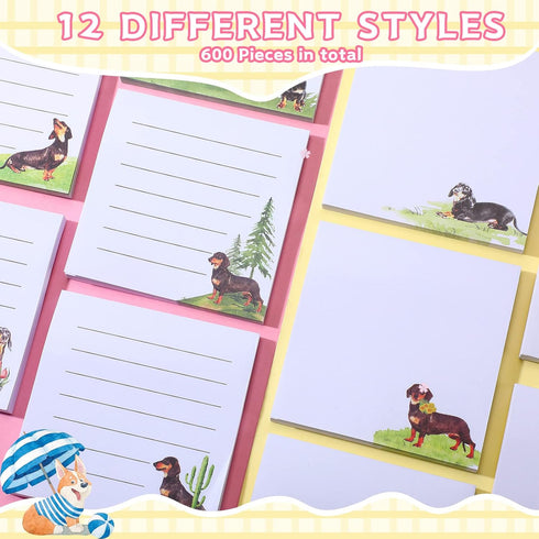 12 Pack Dog Cat Notepad Small to Do List Sticky Notes Funny Cute Note Pads Dog Sticky Notes Puppy Cat Theme Self Stick Note Pads Memo Pads for Off...