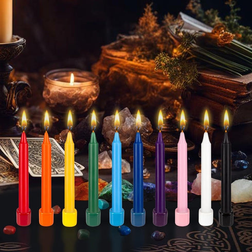 Mega Candles 20 pcs Unscented Gold Exquisite Mini Taper Spell Candles, 4 Inch Tall x 1/2 Inch Diameter, Magic Chimes, Enchantment, Casting Rituals...