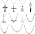 11Pcs Punk Vintage Necklace Set Goth Grunge Saturn Star Indie Butterfly Boho Crystal Y2k Cross Pendent Heart Wing Statement Choker for Women Men...