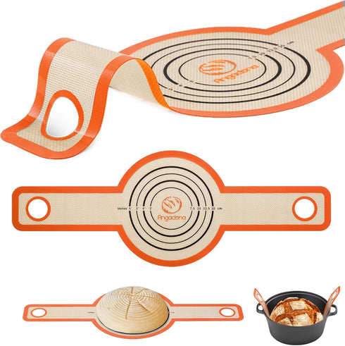 Silicone Bread Sling Dutch Oven - Best Japan Silicone. Non-Stick & Easy Clean Reusable Silicone Bread Baking Mat. With Extra Long Handles Bread Ba...