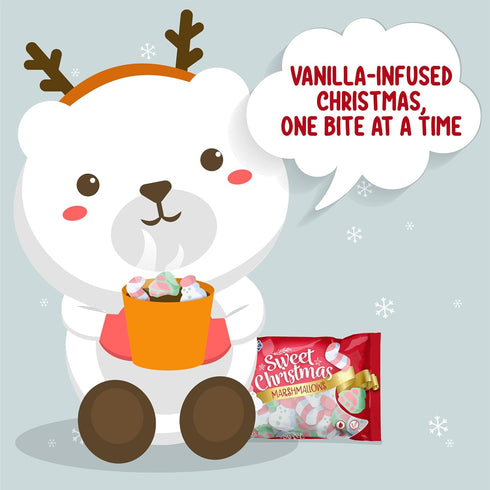 Colombina Sweet Christmas Marshmallows, Soft, Assorted Vanilla Bean Marshmallows, Christmas Trees, Candy Canes, and Santas, 5.1oz (Pack of 1)...
