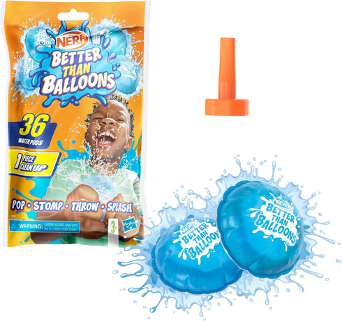 NERF Better Than Balloons Water Toys, Easy 1 Piece Clean Up, 36 Pods, Lots of Ways to Play, Backyard Water Fun, Gifts for Kids, Ages 3+...