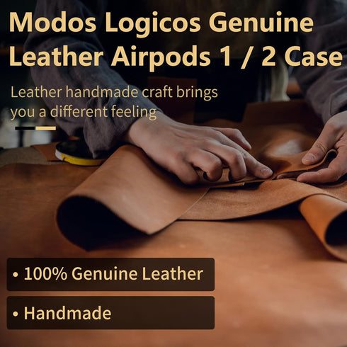 MODOS LOGICOS Charging Case Cover for Apple Air Pods, Genuine Leather Case with a Couple of Drooping Tassels for Apple AirPods 1/2 Charging Case -...