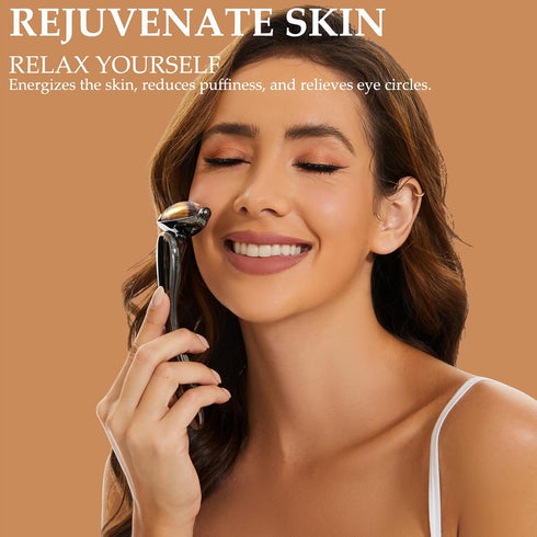 Jade Facial Roller, Jade Face Roller Massager with 3 Interchangeable Heads for Women Routine Skin Care, Reduce Puffiness Wrinkling Rejuvenate Skin...