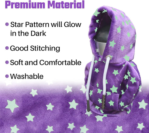 Gear Shift Hoodie Mini Sweater Hoodie Upgrade Star Glow in The Dark Shift Knob Cover Universal Funny Car Shifter Cover Gear Stick Hoodie, Purple, ...