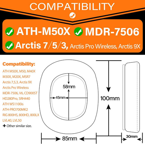 Arctis Pro Thicker Cooling Gel Earpads Compatible with Arctis Pro, Arctis 7/5/3/1, Arctis 9X, Arctis 7X, Arctis 7P, RIG 800 Series, ATH M50X, M40X...