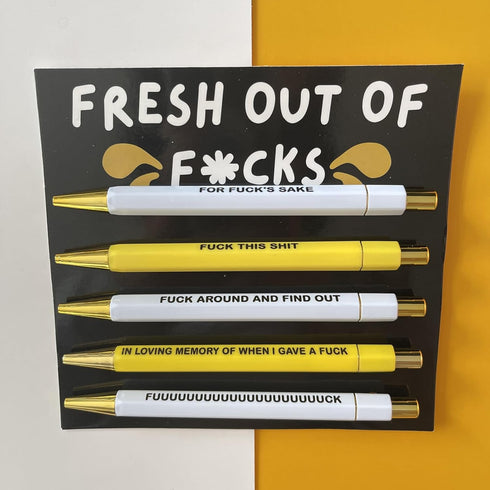 Funny pens,5-Count,Black Ink,Medium Nib 1.0mm,Funny Office Gifts for Coworkers,Personalized Pens Vibrant Funny Quotes Word Daily Pen (BY)...