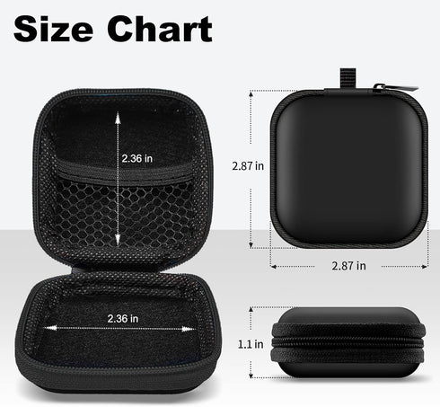 MOLOVA Square Earbud Case Portable EVA Carrying Case Storage Bag Cell Phone Accessories Organizer with Carabiner for Earphone, Earbud, Earpieces, ...