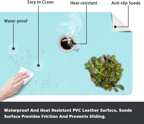 Multifunctional Office Desk Pad Mat Blotter on Top of Desks Non-slip Desk Writing Mat Waterproof Desk Mat Protector for Desktop PVC Leather Desk M...