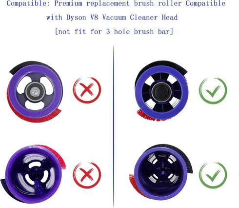 Roller Brush Replacement Compatible with Dyson V8 Vacuum Cleaner Roller Brush Replacement Brush Bar, Vacuum Cleaner Part 967483-01 and 967483-03...