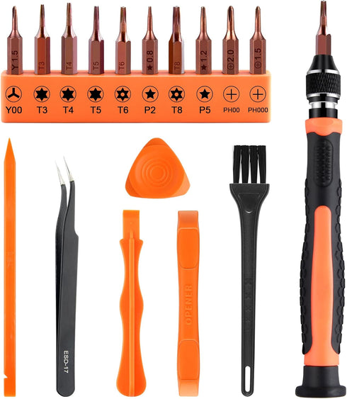 ASTARON 17 in 1 Screwdriver Set for MacBook, Repair Tool Kit with T3 T4 T5 T6 T8 P2 P5 PH000 Ph00 Y00 Magnetic Torx Bit & Opening Tool for Laptop,...