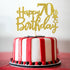 Gold Glitter Happy 70th Birthday Cake Topper, Hello 70, Cheers to 70 Years, 70 & Fabulous Party Decoration...