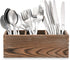 Wooden Silverware Organizer, 3 Spacious Compartments Cooking Spatula Holder, Silverware Storage Kitchen Utensil Flatware Caddy...