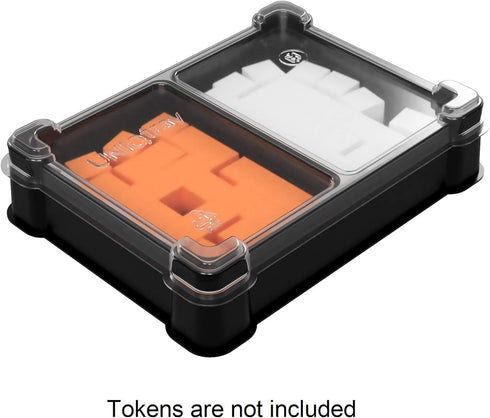Token Two-Cell Box for Board Game Pieces, Meeples, Dice, Tokens (5 Modular Trays with a Transparent Removable lid)...