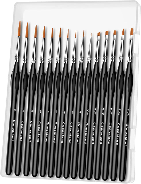 Miniature Paint Brushes,15Pcs Small Fine Tip Paintbrushes, Micro Detail Paint Brush Set, Triangular Grip Handles Art Brushes Perfect for Acrylic, ...