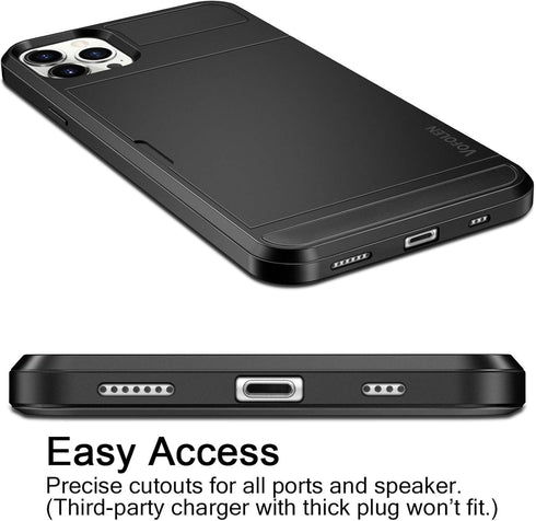 Vofolen Compatible with iPhone 12 Pro Max Case 5G Wallet Cover Credit Card Holder ID Slot Sliding Back Pocket Anti-Scratch Dual Layer Bumper Prote...