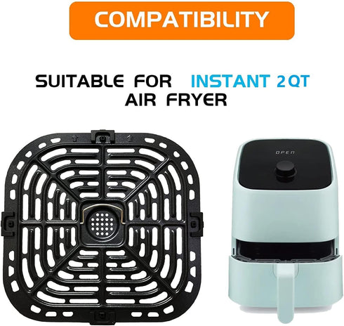 Air Fryer Grill Pan for Instants Vortex 2QT Mini Air Fryer Oven, Premium Air Fryer Grill Crisper Plate, Air Fryer Grate Grid with Rubber Tabs for ...