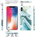 JIAXIUFEN Compatible iPhone X iPhone Xs Case Gold Sparkle Glitter Blue Marble Slim Shockproof Flexible Bumper TPU Soft Case Rubber Silicone Cover ...