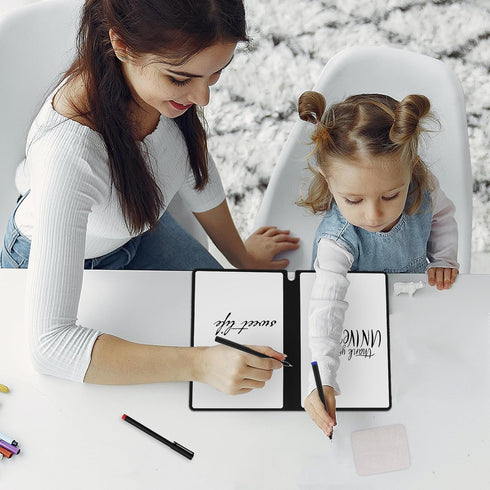 Reusable Dry Erase Notebook, 9.4x6.5 Inch Portable A5 Dry Erase Notebook Erasable Notebook White Board Dry Erase for Office Business Home (Deep Bl...