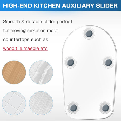 Mixer Slider Mat for KitchenAid Stand Mixer 4.5-5 QT, Transparent Acrylic Appliance Sliding Tray Mixer Mover Slider Mat for Kitchen aid Ice Cream ...