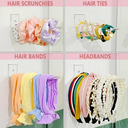 Bigfety Acrylic Headband Holder Wall, 6 Pack Clear Hanging Headband Organizer Storage for Girls Women...