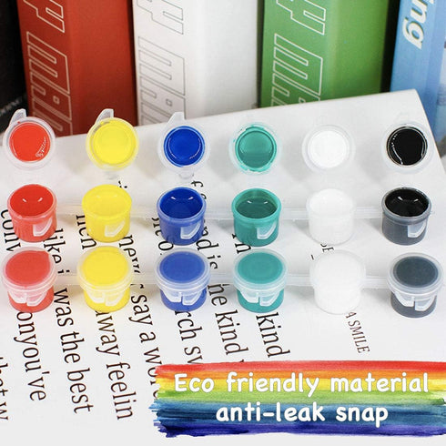 36 Empty Paint Pots with Lids, 5 ml/0.17 OZ Clear Empty Storage Paint Containers, Mini Painting Cup Arts Crafts Containers for Summer Camp Kids Cl...