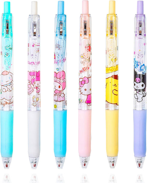 6 Pcs Kawaii Pens Anime Kitty Pen Merchandise Black Ink 0.5mm Ballpoint Pens Cat Office School Supplies for Girls Women Press Gel Pen...