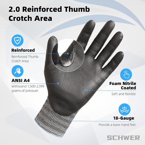 Schwer AIR-SKIN Cut Resistant Gloves AR5918 with Extreme Lightweight&Thin, Level 5 Wire Metal Gloves for Refined Work, Touch-screen, Fiberglass-fr...