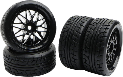 4PCS 12mm Hub Wheels,1:10 62mm Hard Plastic RC Drift Cars On Road Touring Racing Rally Tires for Traxxas HSP Tamiya HPI Kyosho On-Road Drifting Ca...