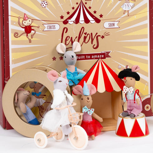 LEVLOVS Mouse in a Matchbox Toy Baby Registry Gift Plush Toy Circus Mouse...