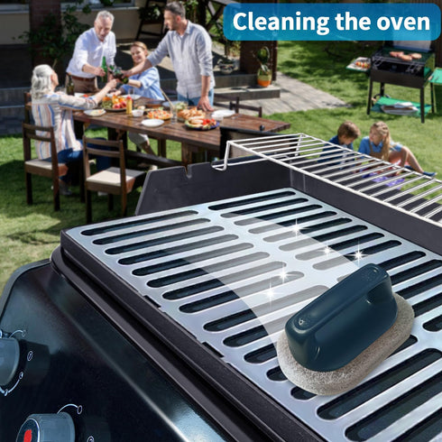 4TH Griddle Cleaning Kit Compatible with Blackstone, Non-Scratch Scouring Utensils-5 Scrubber Pads and 1 Handle for Kitchen/Grill & BBQ (Dark Blue...