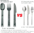 Magnetic Camping Utensils Set, Portable & Reusable Metal Travel Flatware, Outdoor Backpacking Cutlery Set, Knife, Fork & Spoon, 3-PACK, Gray...