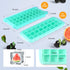Ice Cube Tray, Soft Silicone Ice Tray with PP Lid, Flexible Ice Cube Trays for Freezer (24 Cubes, Blue)...