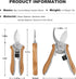 Berry&Bird Mini Pruning Shears for Gardening Curved Blades Hand Pruners with Wooden Handle Garden Scissors Snips Stainless Steel Trimming Small Cl...