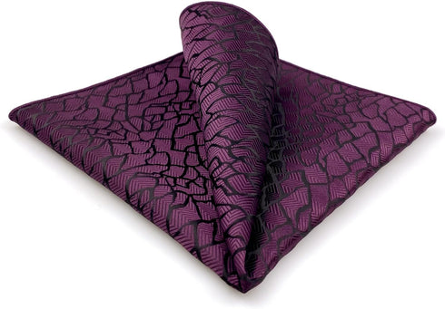 S&W SHLAX&WING Mens Pocket Squares Purple with Dark Fringe Groom's Accessories...