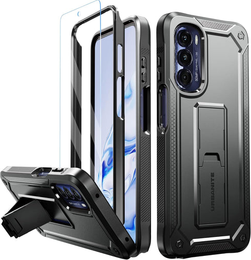 URBANITE for Motorola Moto G Stylus 5G (2022) Case, Military Grade Rugged Shockproof Protective Cover with Screen Protector and Kickstand (Black)...
