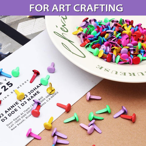 LifCratms 300Pcs Paper Fasteners Brads, Multicolored Mini Split Pins Pastel Metal Round Brads Fasteners for DIY Crafts Projects Scrapbooking Card ...
