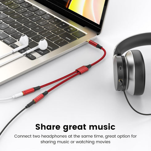 MOSWAG Headphone Mic Splitters Adapter Audio Headphone Connector Mutual Convertors for Gaming Headset, PS4, Xbox One, Notebook, Mobile Phone and T...