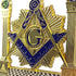 Masonic Pillars Car Emblem Shining Square & Compass Freemason auto Badge...