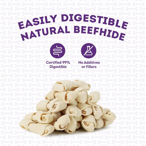 American Sourced Beefhide Bones 4-5" Dog Chew Treats - Natural Flavor, 10 Count/1 Pack...