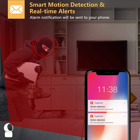 Pet Camera Monitor, Security Camera WiFi Home Dog Camera 1080P HD,Indoor Outdoor Camera for Dog and Cat,Support APP Remote Control/Motion Detectio...