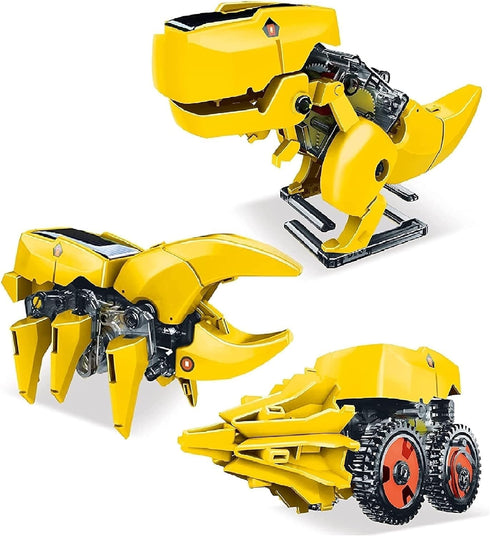 PicassoTiles STEM Kids Solar Powered Dinosaur Robot Educational Learning Engineering Building Toy 3-in-1 Creative Unique Transformation Renewable ...