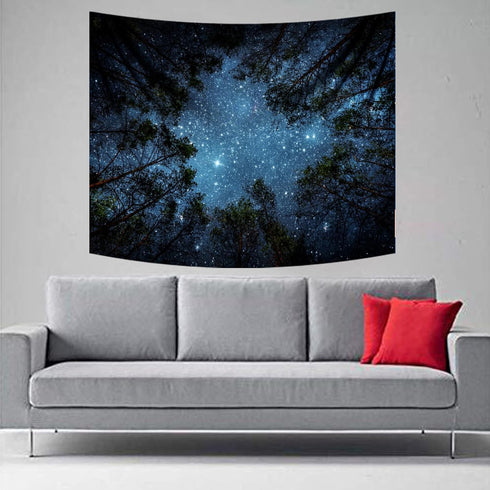 Tileranois Starry Sky Tapestry Starry Night Forest Nature Scenery Landscape Tapestry Living Room Bedroom Decoration Tapestry 5x4FT 150x120cm...
