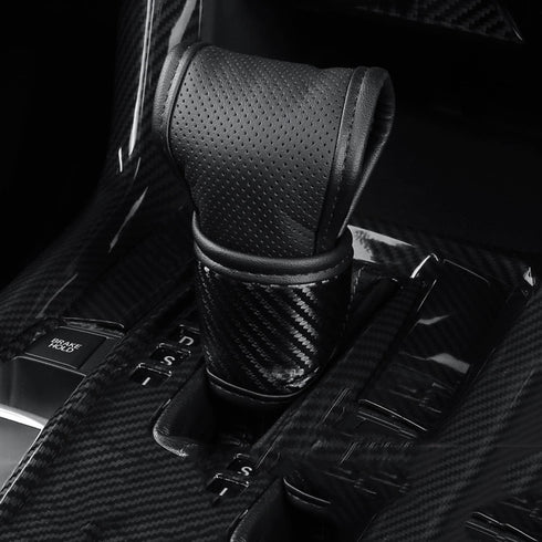 Leather Auto Gear Shift Knob Cover Auto Shift Gear Pad Car Knob Gear Stick Protector Universal Vehicle Decor Accessories (A-Black)...