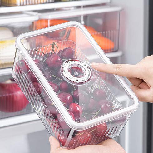 Cheese Container Airtight with Time Recording - Cheese Storage Container for Fridge Cream Cheese Sliced Cheese Cheddar Container Cheese Box with L...