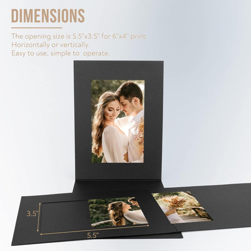 Golden State Art, Pack of 100, 4x6 or 6x4 Photo Folders, Cardboard Picture Frame, Paper Frame Cards, Greetings/Invitation Special Events: Graduati...