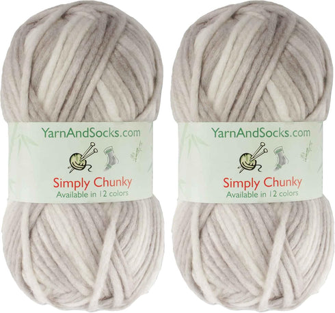 JubileeYarn Simply Chunky Yarn - Bulky Acrylic - Smoke - 2 Skeins...