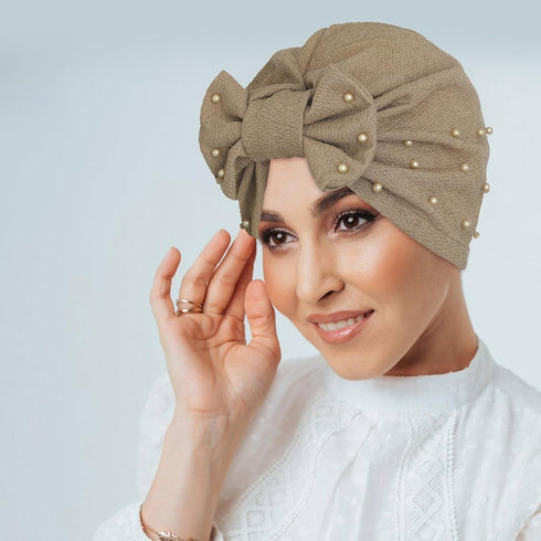 Bohend Stretchy Bowknot Turban Headband Elastic Cap Non Slip Bonnet Beanie Headwrap Hats for Women and Girls...